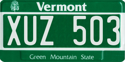 VT license plate XUZ503