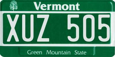 VT license plate XUZ505