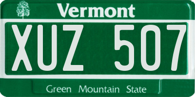 VT license plate XUZ507