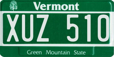 VT license plate XUZ510