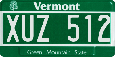 VT license plate XUZ512