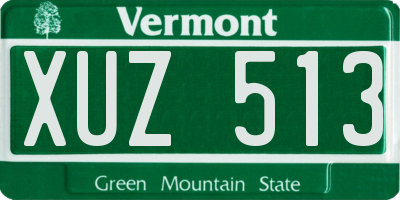 VT license plate XUZ513