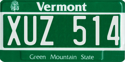 VT license plate XUZ514