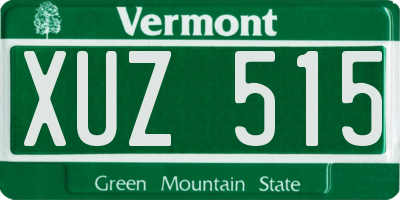 VT license plate XUZ515