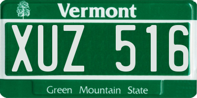 VT license plate XUZ516