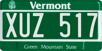 VT license plate XUZ517