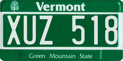 VT license plate XUZ518