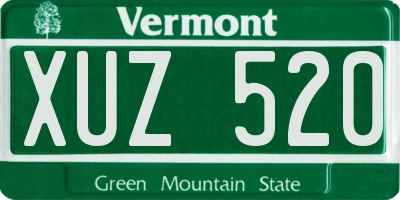 VT license plate XUZ520