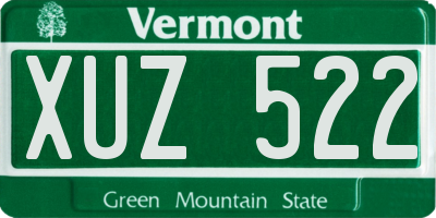 VT license plate XUZ522