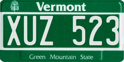 VT license plate XUZ523