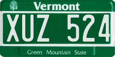 VT license plate XUZ524