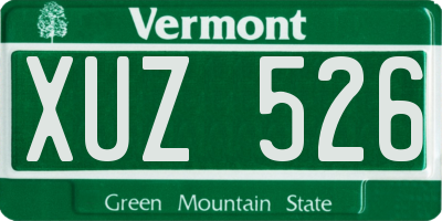 VT license plate XUZ526