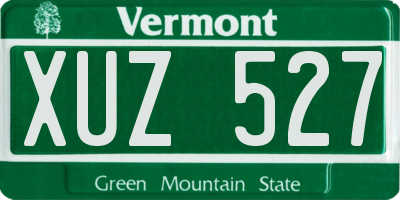 VT license plate XUZ527