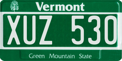 VT license plate XUZ530