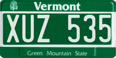 VT license plate XUZ535