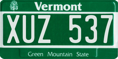VT license plate XUZ537