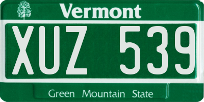 VT license plate XUZ539