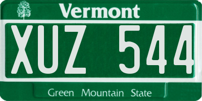 VT license plate XUZ544