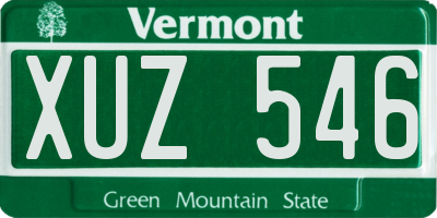 VT license plate XUZ546