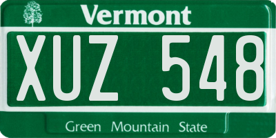 VT license plate XUZ548