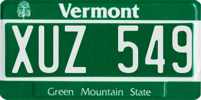 VT license plate XUZ549