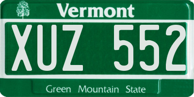VT license plate XUZ552