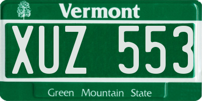 VT license plate XUZ553