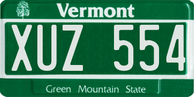 VT license plate XUZ554