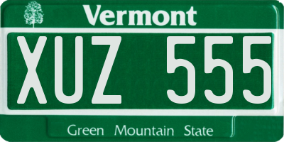 VT license plate XUZ555