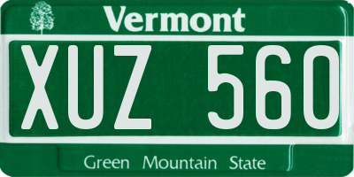 VT license plate XUZ560