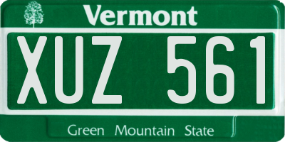VT license plate XUZ561