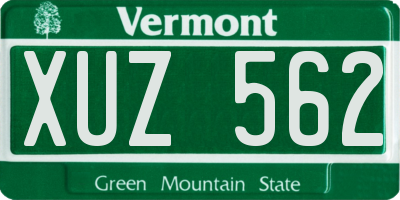 VT license plate XUZ562