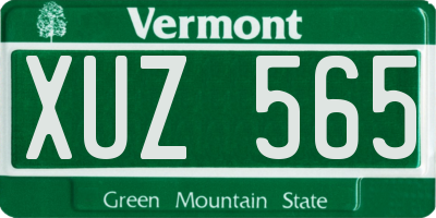 VT license plate XUZ565