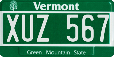 VT license plate XUZ567