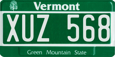 VT license plate XUZ568