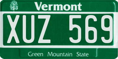 VT license plate XUZ569