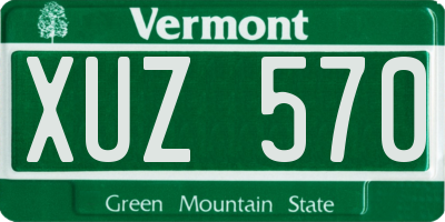 VT license plate XUZ570