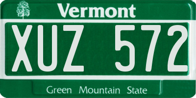 VT license plate XUZ572