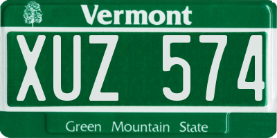 VT license plate XUZ574