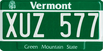 VT license plate XUZ577