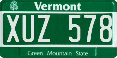 VT license plate XUZ578
