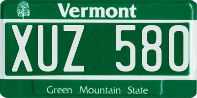VT license plate XUZ580