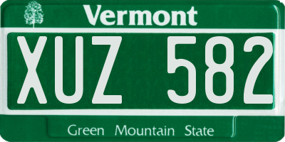 VT license plate XUZ582