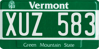 VT license plate XUZ583
