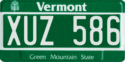 VT license plate XUZ586