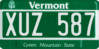 VT license plate XUZ587