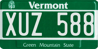 VT license plate XUZ588