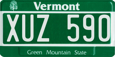 VT license plate XUZ590