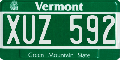 VT license plate XUZ592
