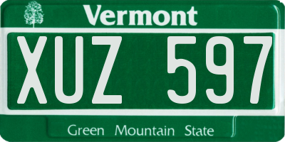 VT license plate XUZ597